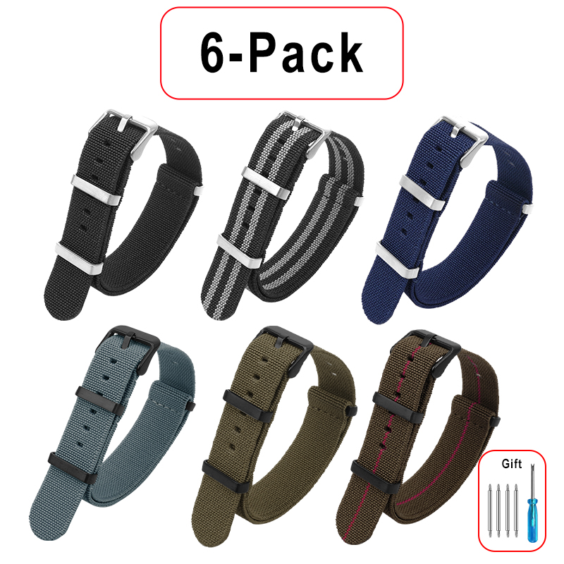 Nato Strap Nylon - 6-Pack French Army Watch Nylon Nato