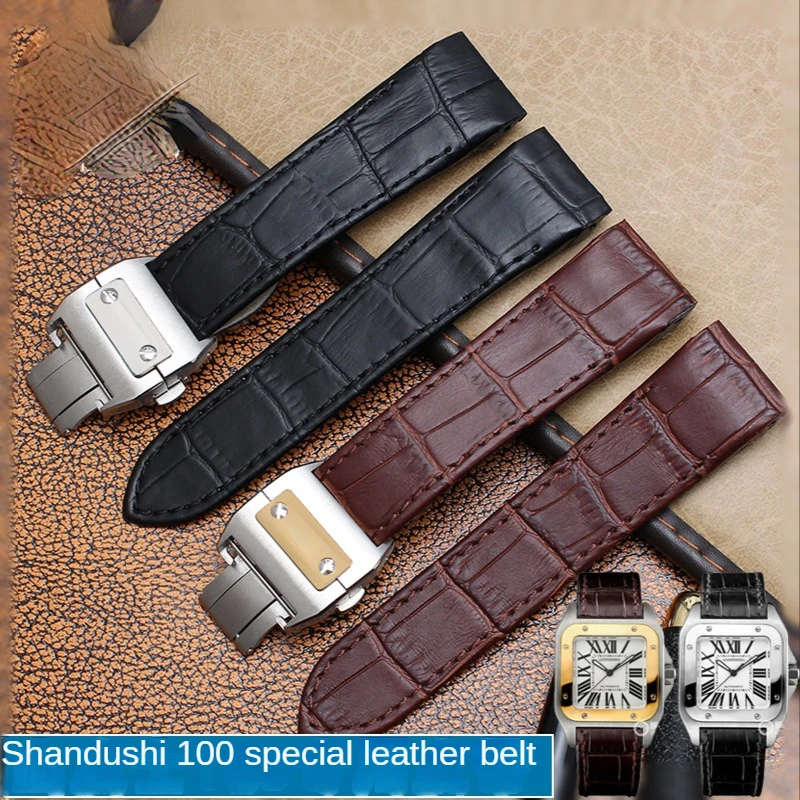 Genuine Leather Watchband for  - Cartier Watch Tank review and price