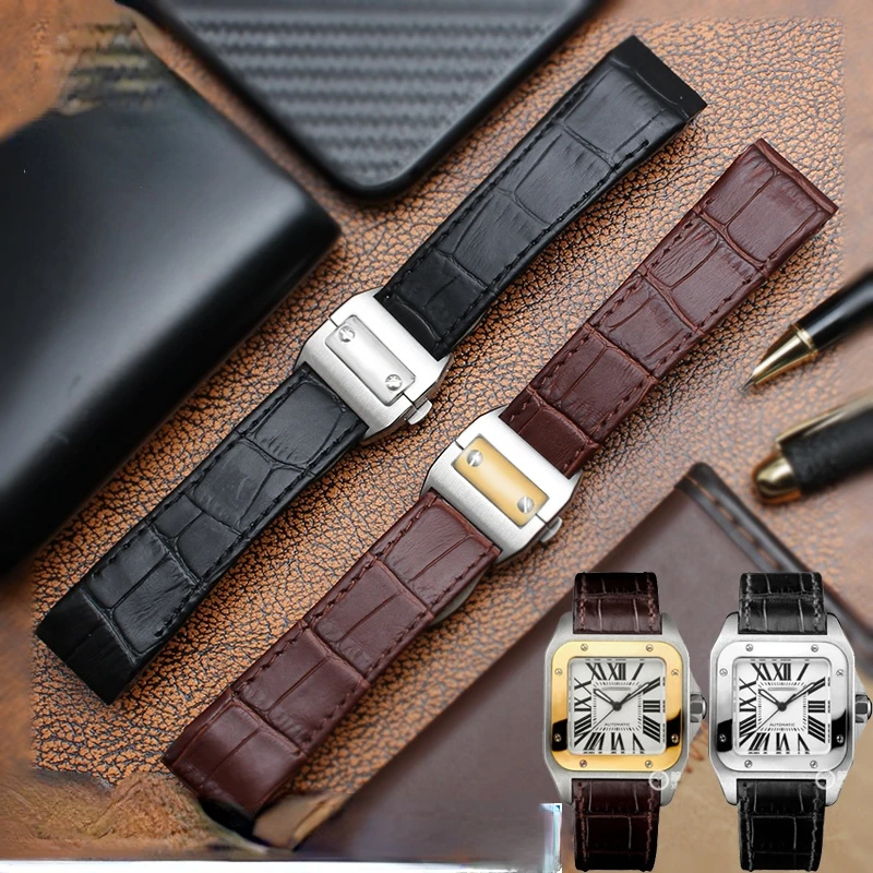 Genuine Leather Watchband for  - Cartier Watch Tank review and price