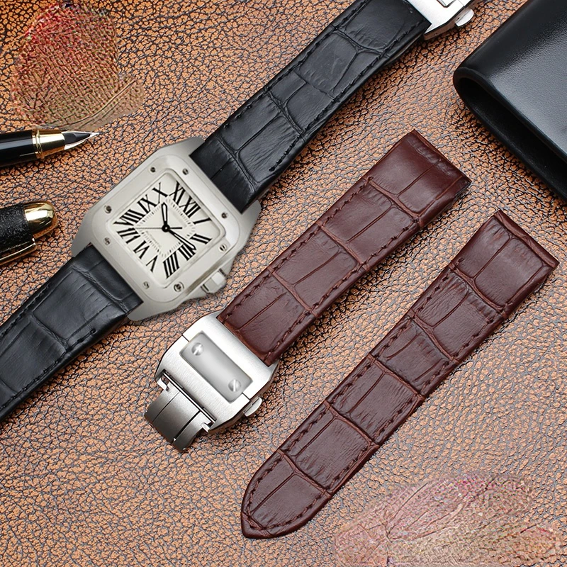 Genuine Leather Watchband for  - Cartier Watch Tank review and price